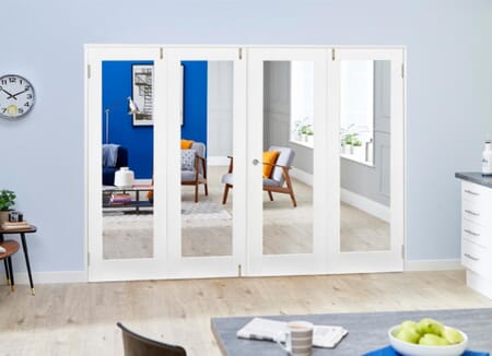 White P10 Folding Room Divider (4 x 610mm Doors)