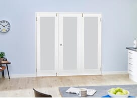 White P10 Frosted Folding Room Divider 6ft (1800mm) Set Image