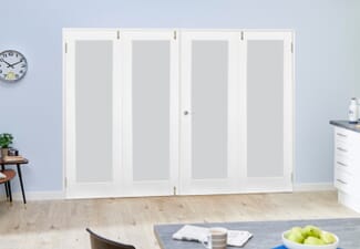 White P10 Frosted Folding Room Divider (4 x 533mm Doors)