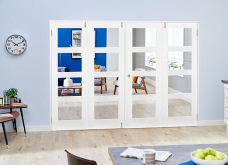 White 4L Folding Room Divider (4 x 610mm doors)