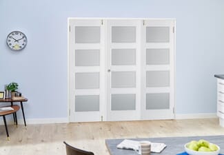 Contemporary White 4L Folding Room Divider (3 x 533mm Doors)