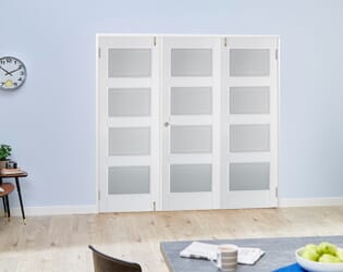 Contemporary White 4L Folding Room Divider (3 x 610mm Doors)