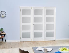 Contemporary White 4L Folding Room Divider (3 x 610mm Doors)