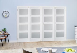 Contemporary White 4L Folding Room Divider (4 x 533mm Doors)