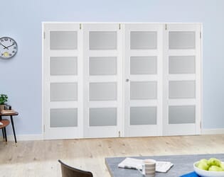Contemporary White 4L Folding Room Divider (4 x 686mm Doors)