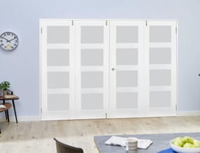 White 4L Frosted Folding Room Divider (4 x 533mm doors)