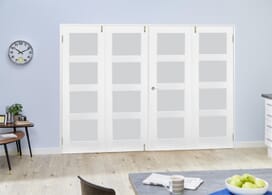 White 4l Frosted Folding Room Divider 8ft (2400mm) Set Image