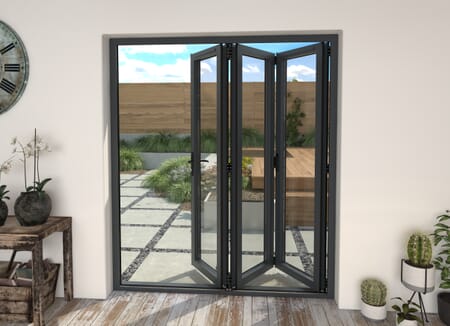 Climadoor Grey Aluminium Bi-folding Patio Doors