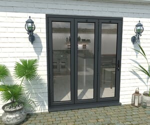 Climadoor Grey Aluminium Bi-folding Patio Doors
