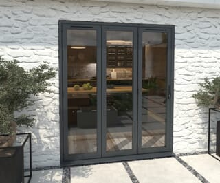 Climadoor Grey Aluminium Bi-folding Patio Doors