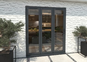 Climadoor Grey Aluminium Bi-folding Patio Doors