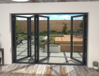 Climadoor Grey Aluminium Bifold Doors - Part Q Compliant