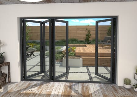 Climadoor Grey Aluminium Bifold Doors - Part Q Compliant