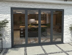 Climadoor Grey Aluminium Bifold Doors - Part Q Compliant