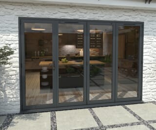 Climadoor Grey Aluminium Bifold Doors - Part Q Compliant