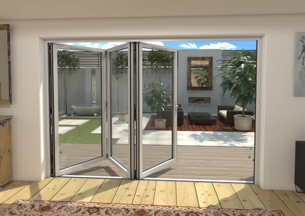 4200mm White Aluminium Bifold Doors - 5 Left