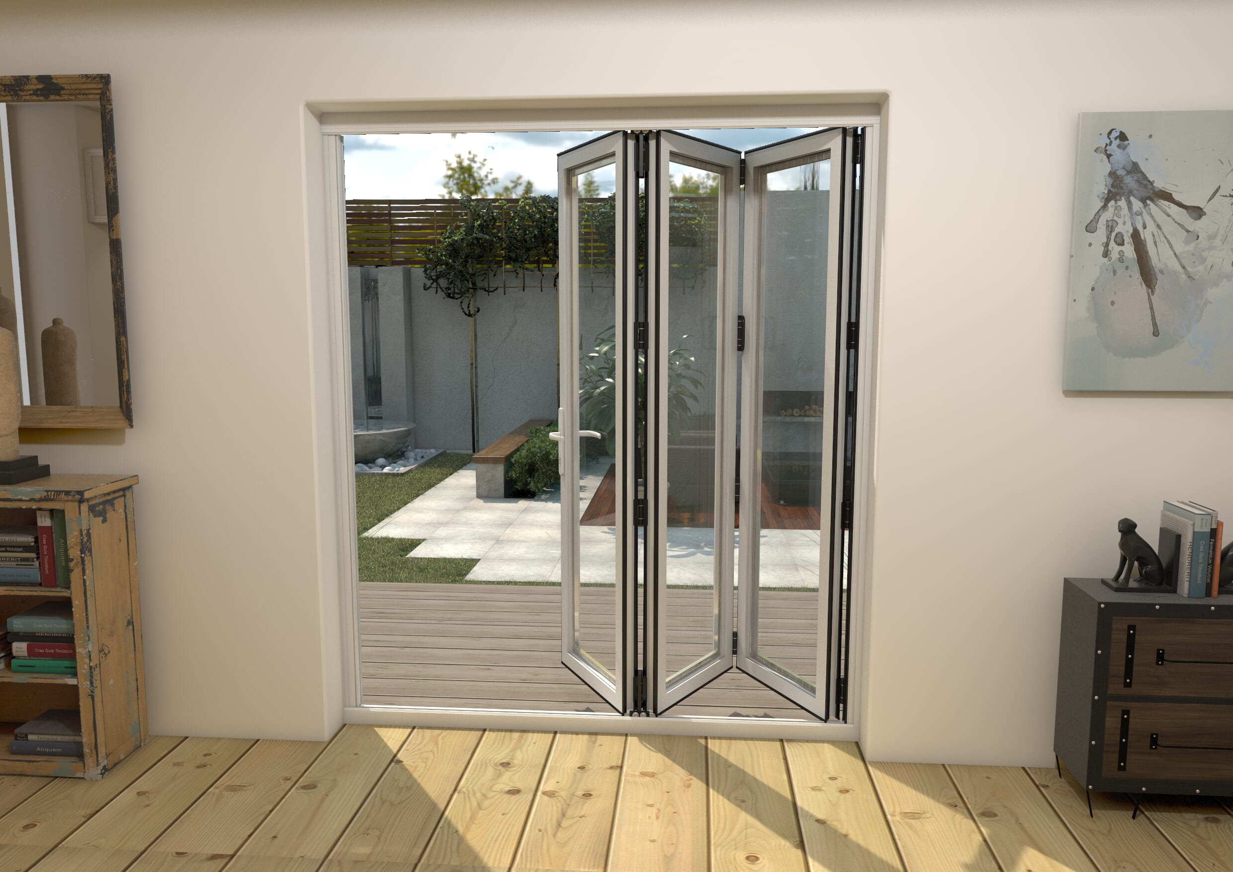 Part Q 1800mm White Aluminium Bifold Doors 3 Right Aluminium Bifold Door