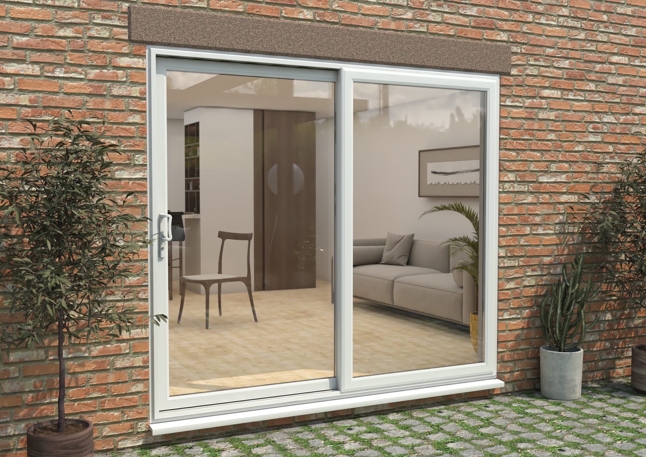 Part Q UPVC White Sliding Doors