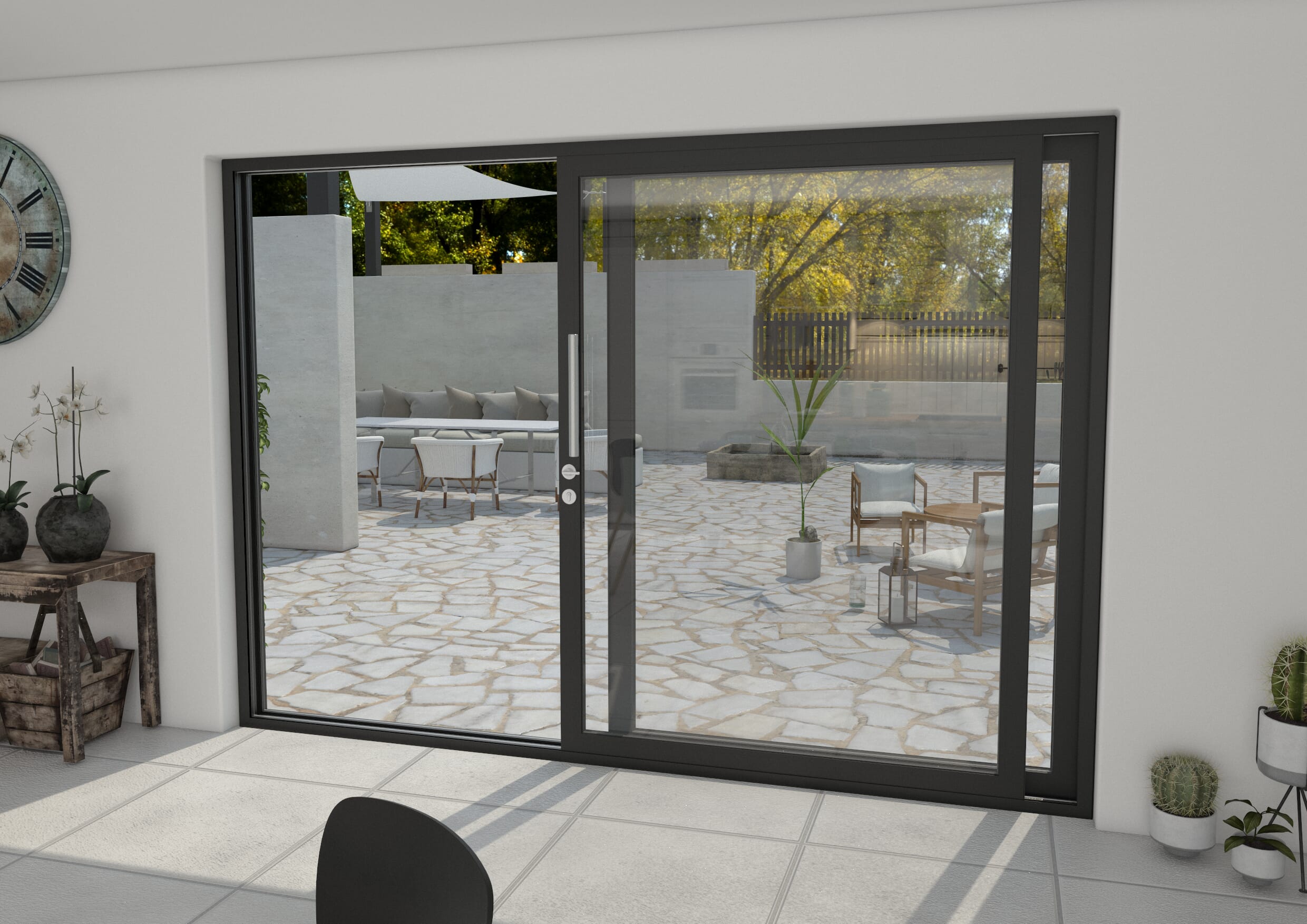 Black sliding deals glass doors