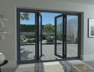 Climadoor Grey Aluminium French Doors