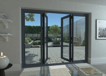 Climadoor Grey Aluminium French Doors