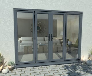 Climadoor Grey Aluminium French Doors