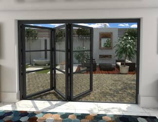Climadoor Grey Heritage Aluminium Bi-folding Patio Doors