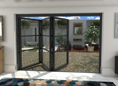 Climadoor Grey Heritage Aluminium Bi-folding Patio Doors