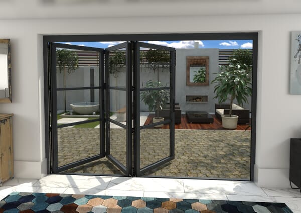 Climadoor Grey Heritage Aluminium Bi-folding Patio Doors