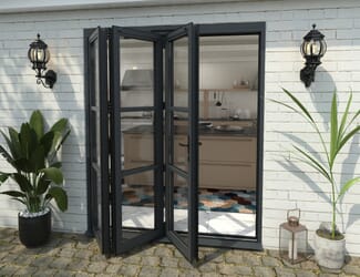 Climadoor Grey Heritage Aluminium Bifold Doors - Part Q Compliant