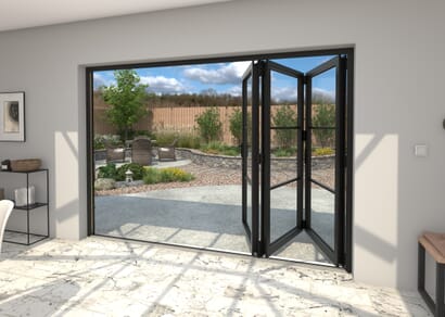 Climadoor Black Heritage Aluminium Bifold Doors - Part Q Compliant