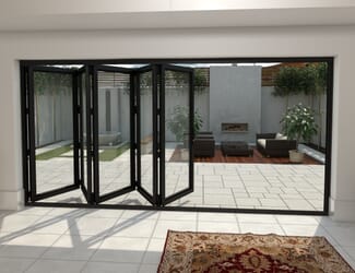 Climadoor Black Aluminium Bi-folding Patio Doors - Part Q Compliant