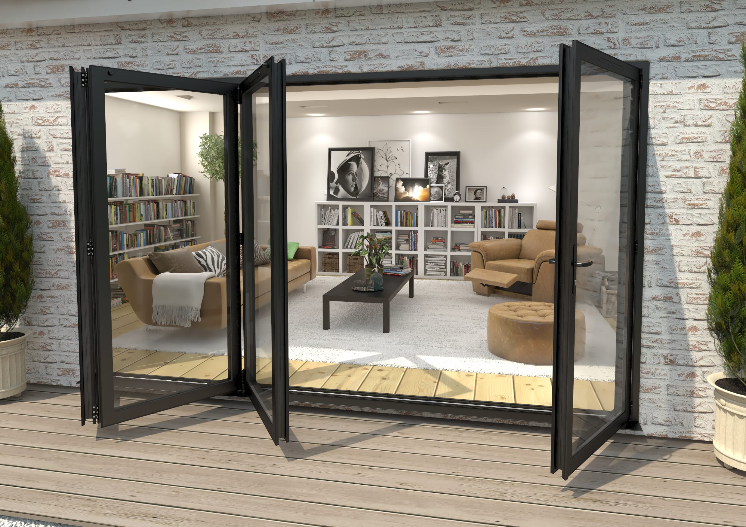 Climadoor Black Aluminium Bi-folding Patio Doors At Climadoor