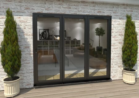 Climadoor Black Aluminium Bi-folding Patio Doors - Part Q Compliant