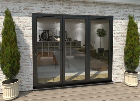 Climadoor Black Aluminium Bi-folding Patio Doors - Part Q Compliant