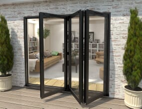 Climadoor Black Aluminium Bi-folding Patio Doors - Part Q Compliant
