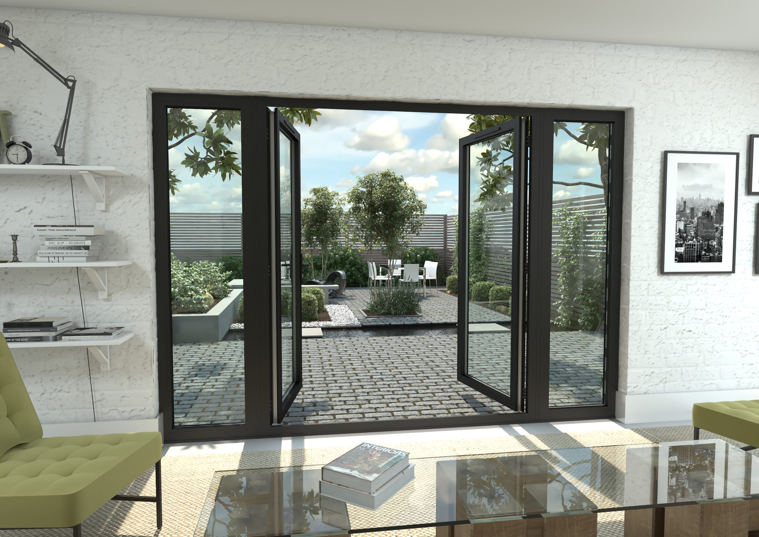 Climadoor Black Aluminium French Doors - Part Q Compliant