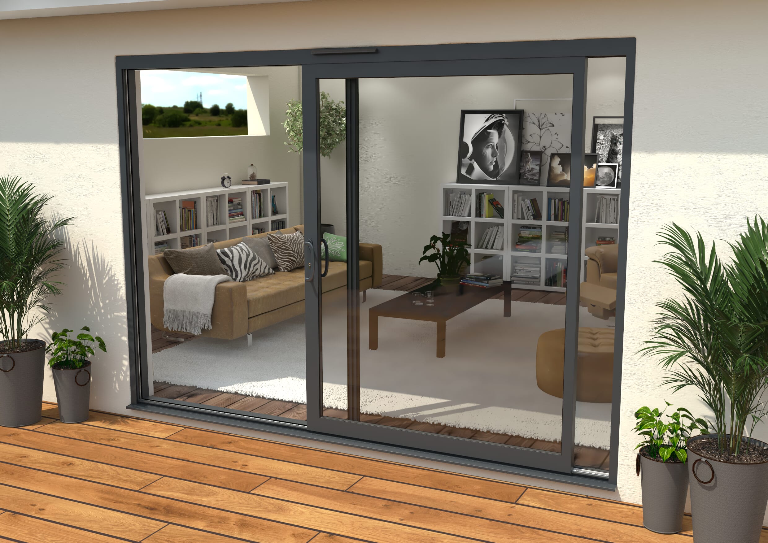 CLIMADOOR Supreme Grey Aluminium Sliding Doors at Express Doors Direct