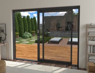 CLIMADOOR Supreme Grey Aluminium Sliding Doors - Part Q Compliant