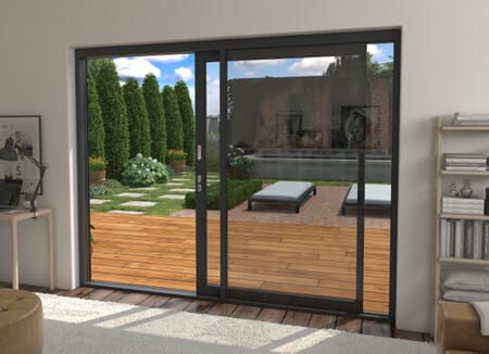 CLIMADOOR Supreme Grey Aluminium Sliding Doors - Part Q Compliant