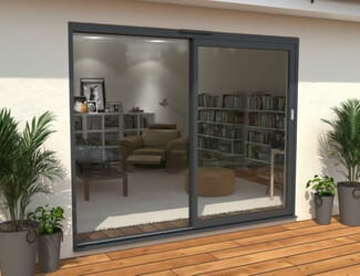 CLIMADOOR Supreme Grey Aluminium Sliding Doors - Part Q Compliant