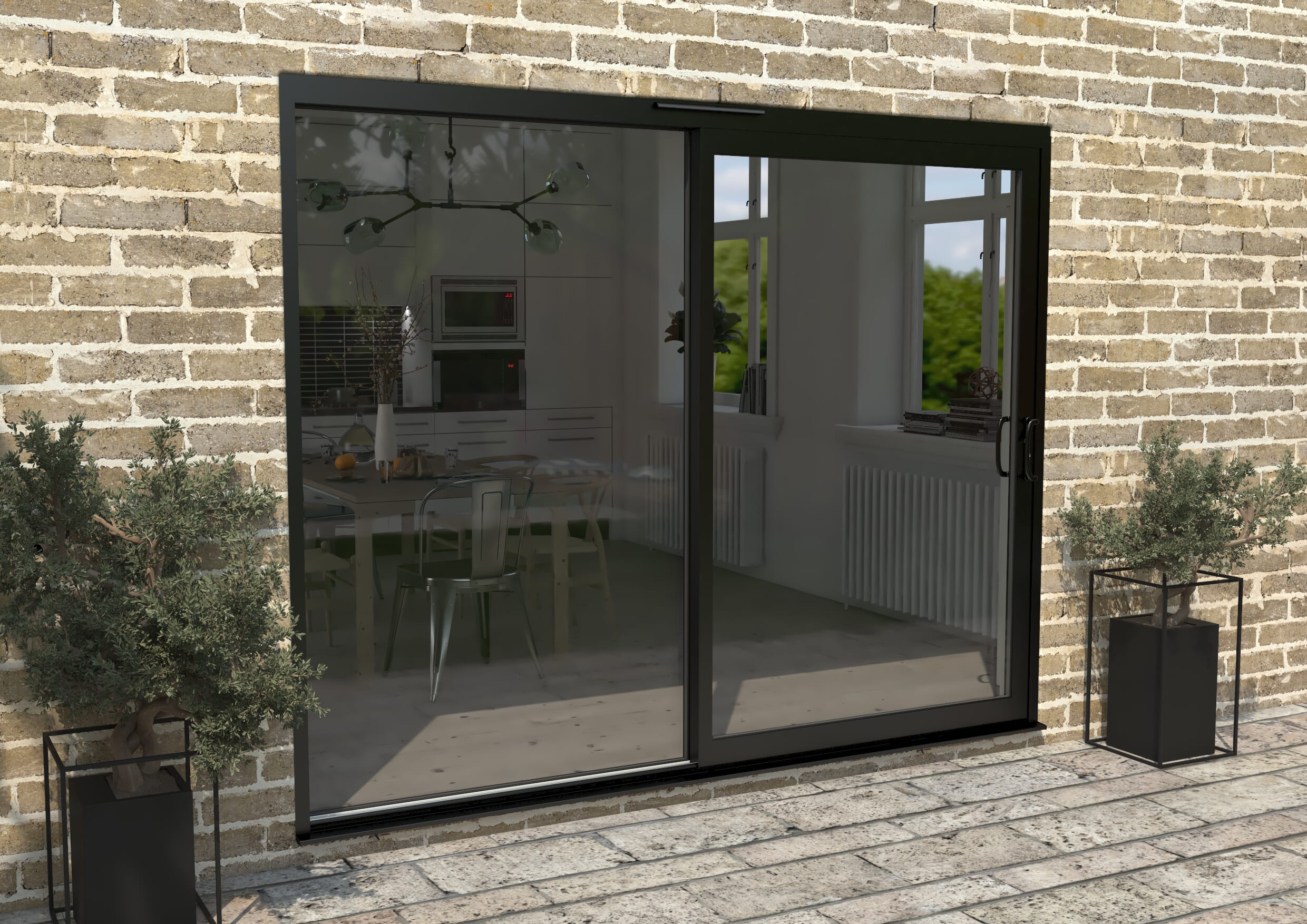 CLIMADOOR Supreme Black Aluminium Sliding Doors - Part Q Compliant