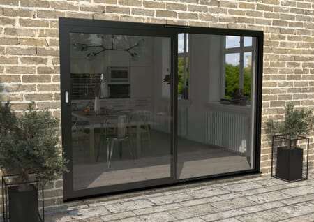 CLIMADOOR Supreme Black Aluminium Sliding Doors - Part Q Compliant