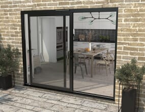 CLIMADOOR Supreme Black Aluminium Sliding Doors - Part Q Compliant