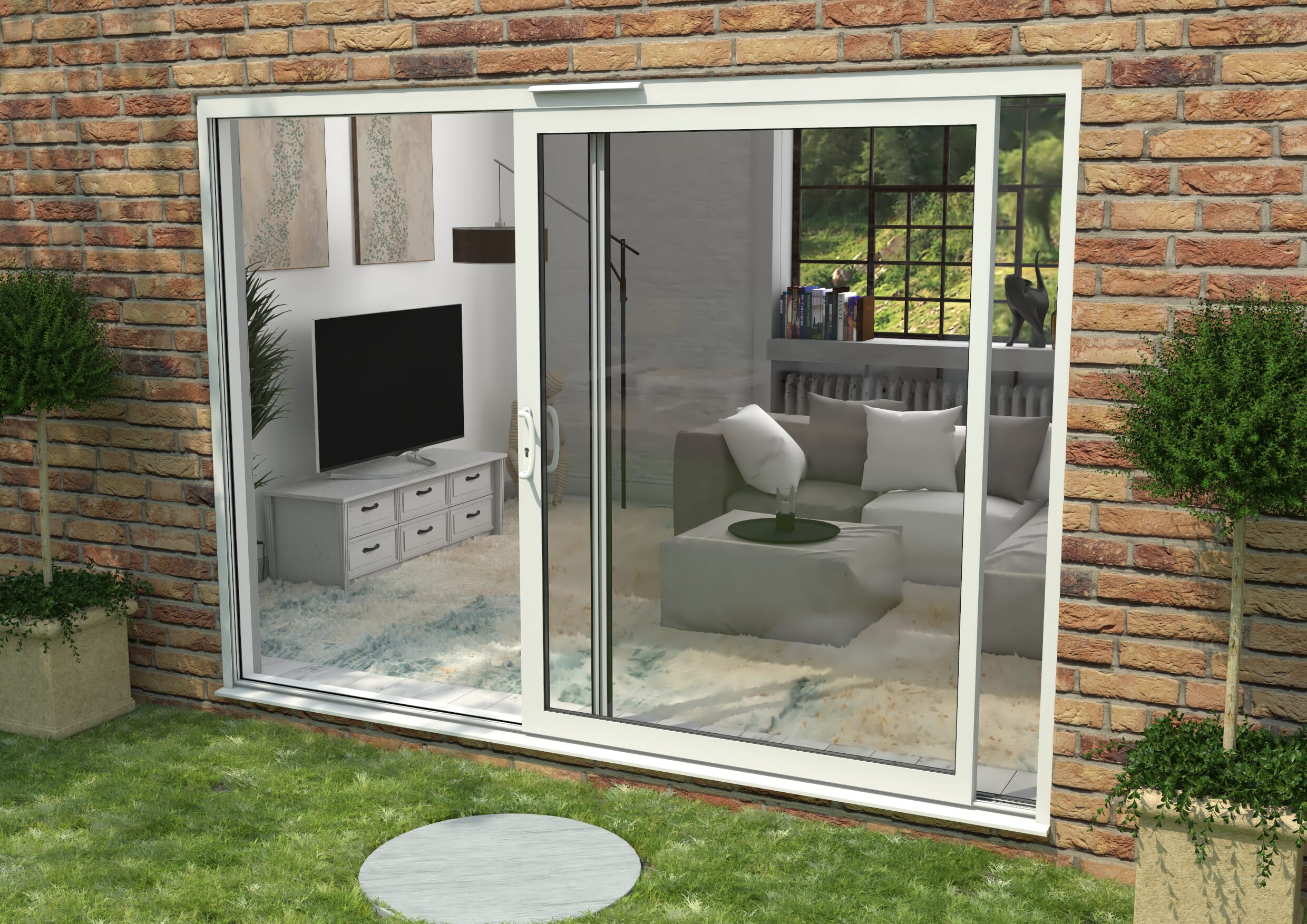 CLIMADOOR Supreme White Aluminium Sliding Doors - Part Q Compliant
