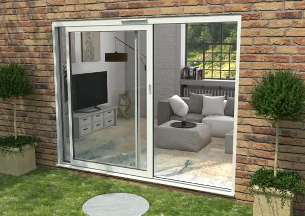 Part Q 3000mm Supreme White Aluminium Sliding Doors LH Sliding / RH Fixed