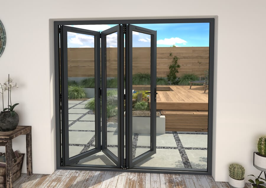 Climadoor Grey Aluminium Bi-folding Patio Doors