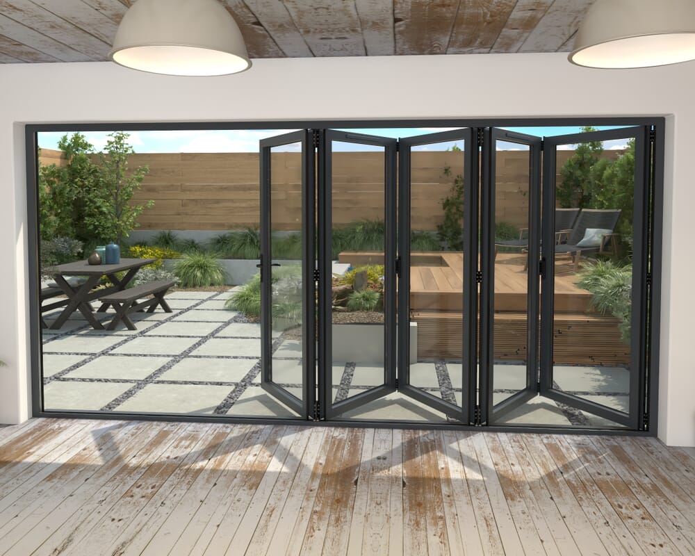 4200mm Grey Aluminium Bifold Doors - 5 Left