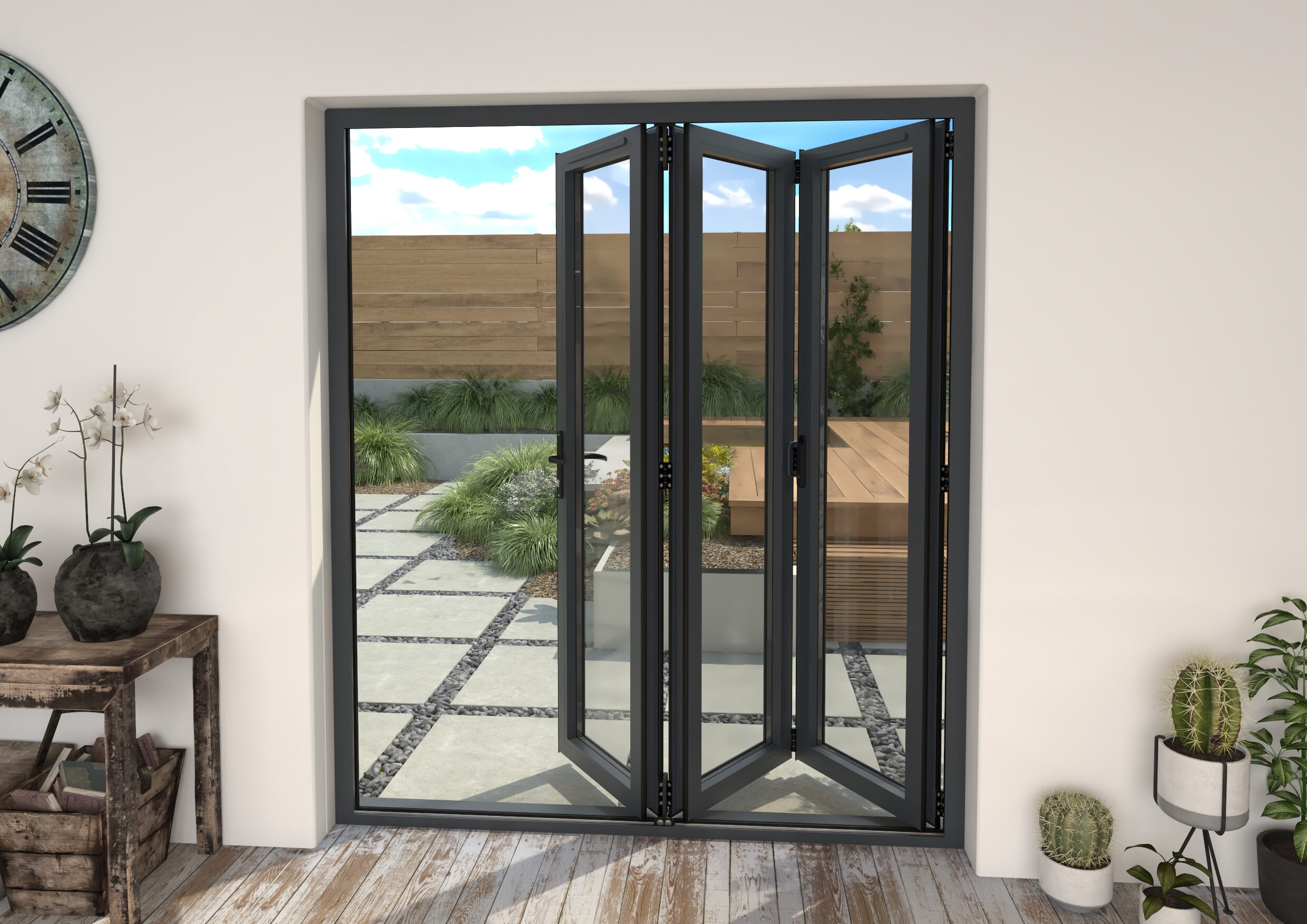Part Q 1800mm Grey Aluminium Bifold Doors - 3 Left