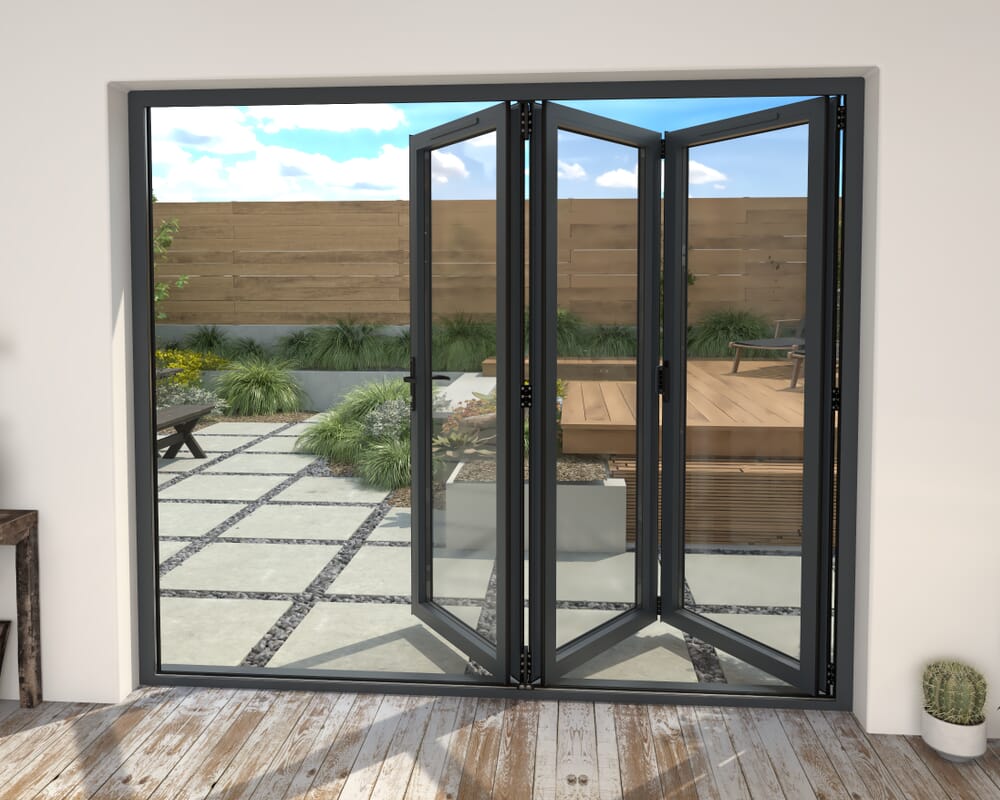 Part Q 2400mm Grey Aluminium Bifold Doors - 3 Left